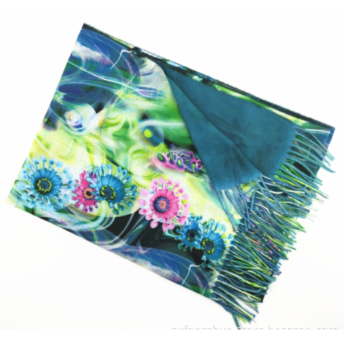 ready to ship winter warm print cashmere with fringe scarf shawls